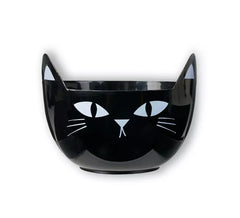 Schwarzer Katzennapf mit Ohren 22x17 cm