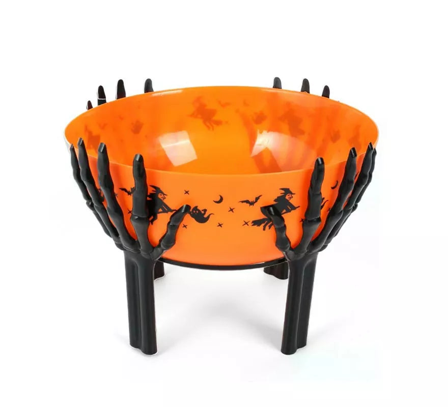 Translation missing: de.Cuenco naranja con base de brazos esqueleto de 26x18 cm