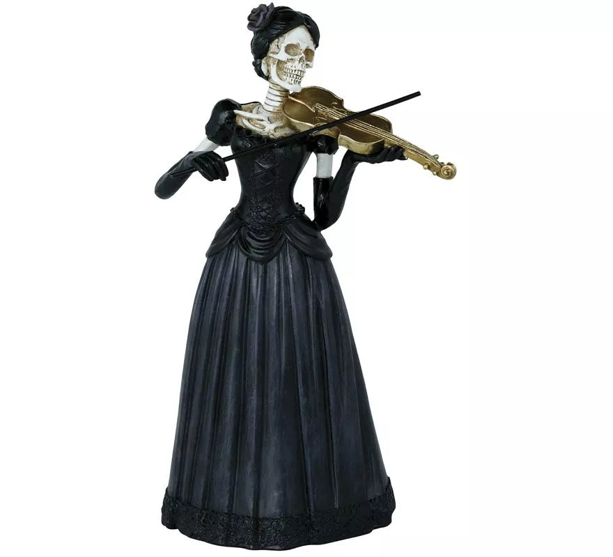 Translation missing: de.Dama Esqueleto con Violín de Resina de 26x15 cm