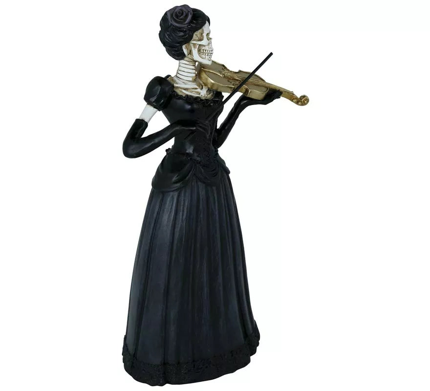 Translation missing: de.Dama Esqueleto con Violín de Resina de 26x15 cm