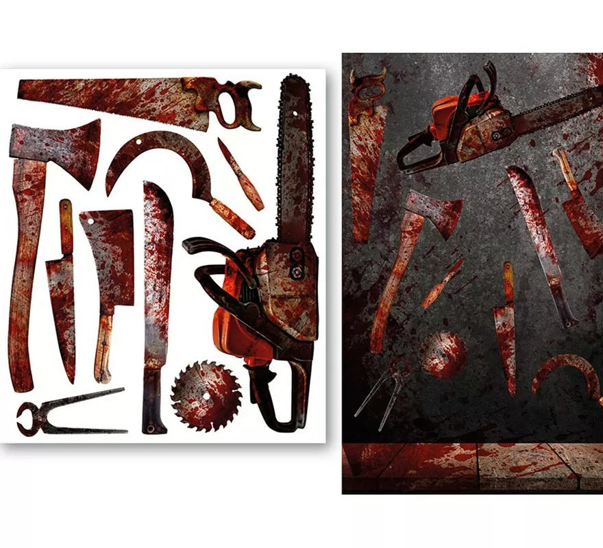Translation missing: de.Decoración Adhesivo Mesa Armas Ensangrentadas 70x80 cm