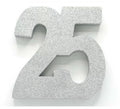 Decoración para mesa Número 25 Plata de FOAM de 202x205x30 mm