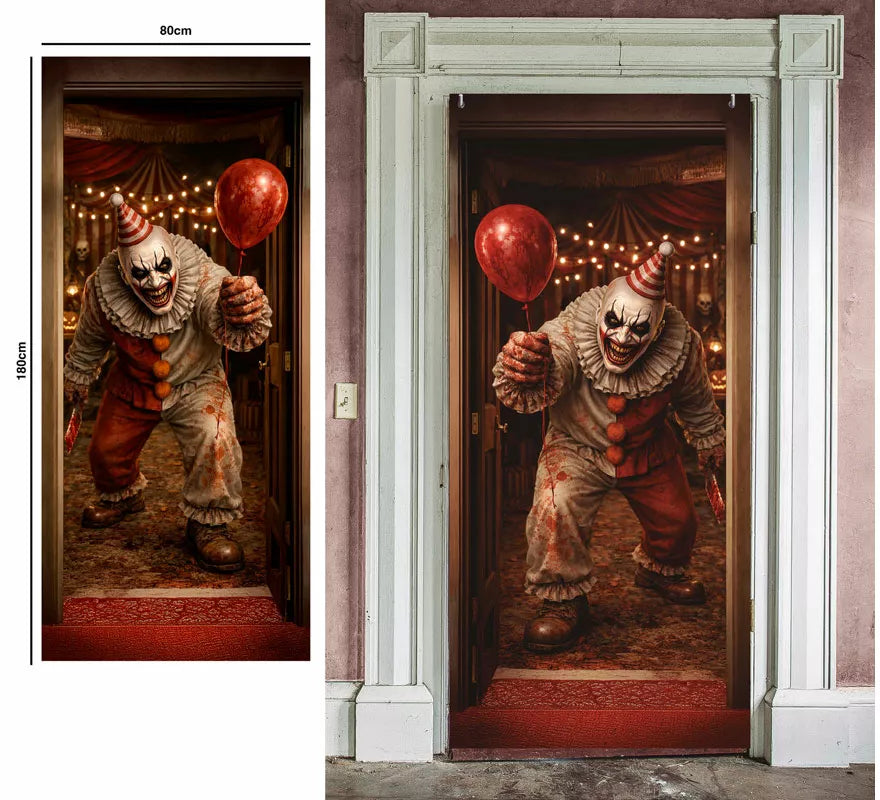 Translation missing: de.Decoración Puerta Payaso Asesino de 80x180 cm