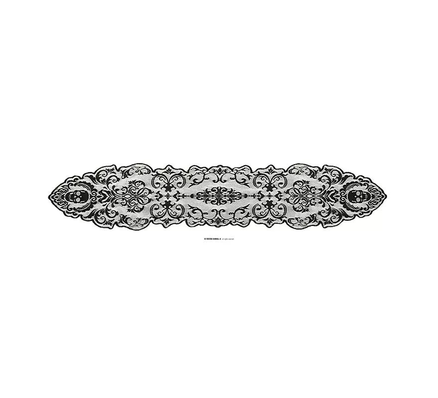 Encaje Calaveras para Mesa negro de 180x35 cm