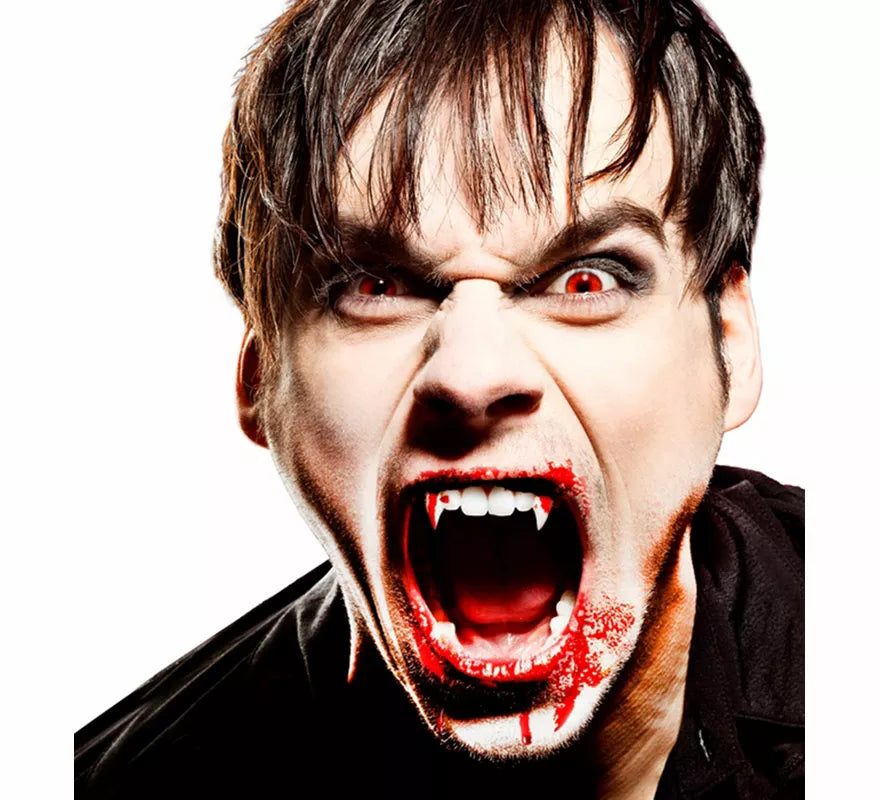 Dentadura de Vampiro con 4 Capsulas de Sangre