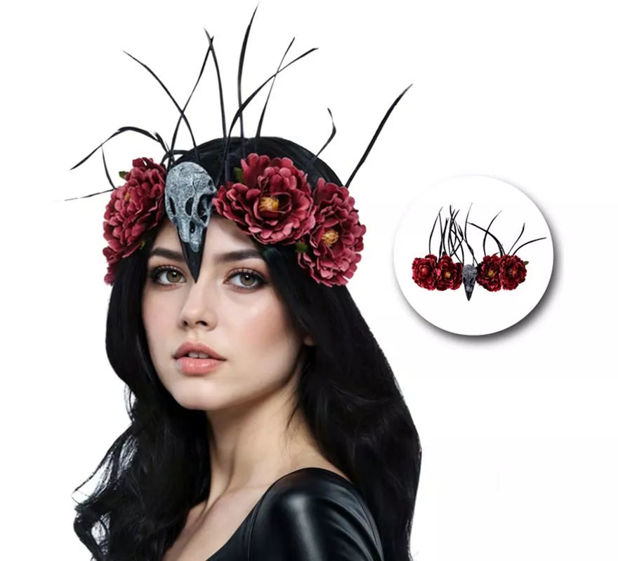 Translation missing: de.Diadema Calavera y Pluma de Pájaro