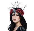 Diadema Calavera y Pluma de Pájaro