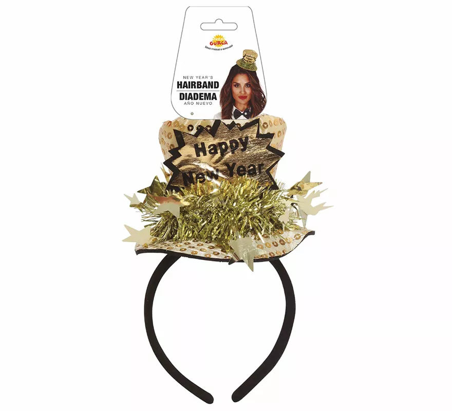 Translation missing: de.Diadema Chistera 'Happy New Year' Plata y Oro Surtidos