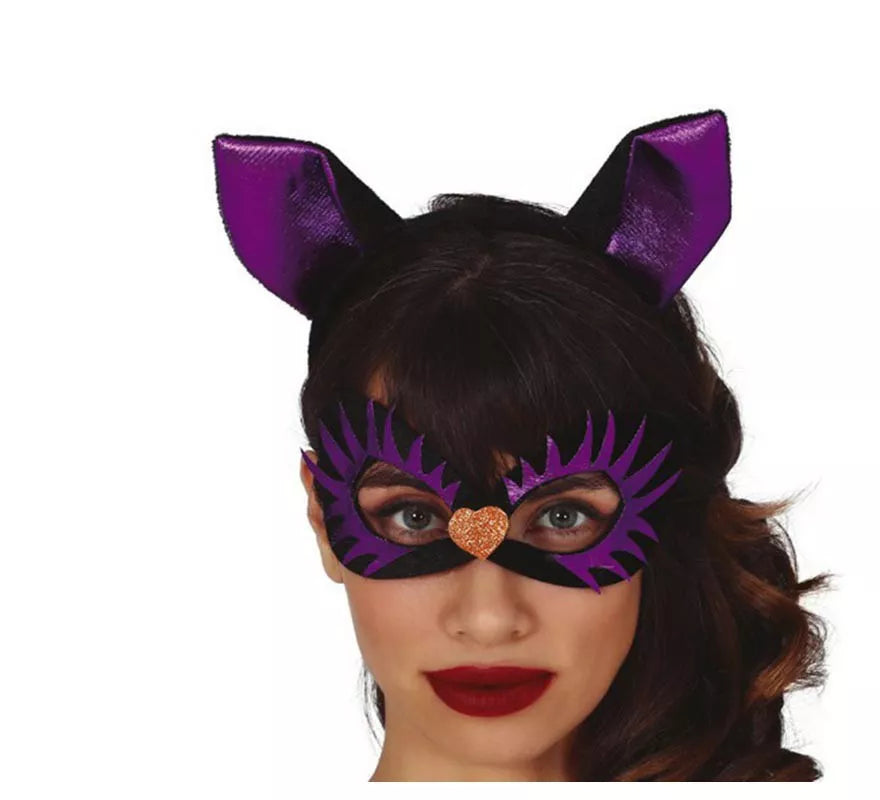 Translation missing: de.Diadema con Antifaz Gatita Morada