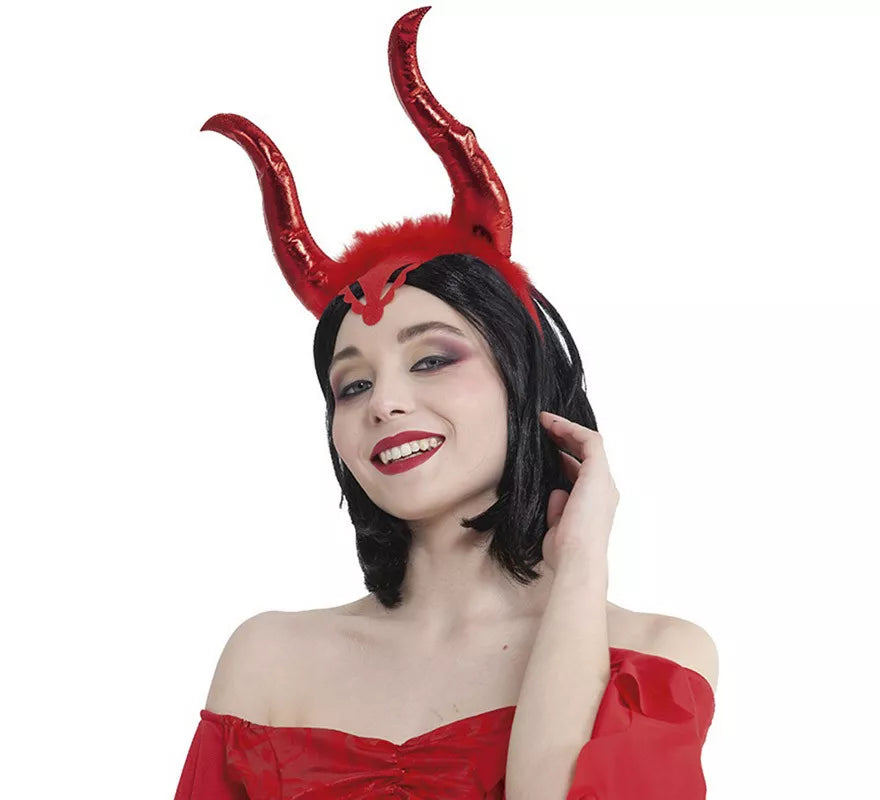 Translation missing: de.Diadema con Cuernos de Bruja Malvada Roja