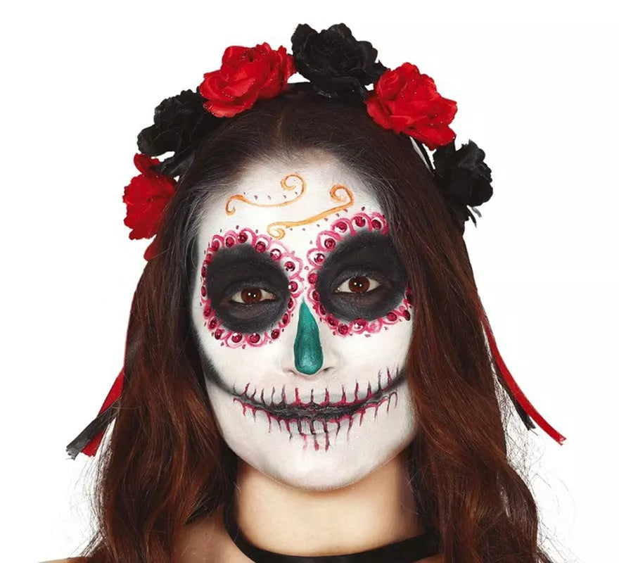 Translation missing: de.Diadema con Flores Rojas y Negras