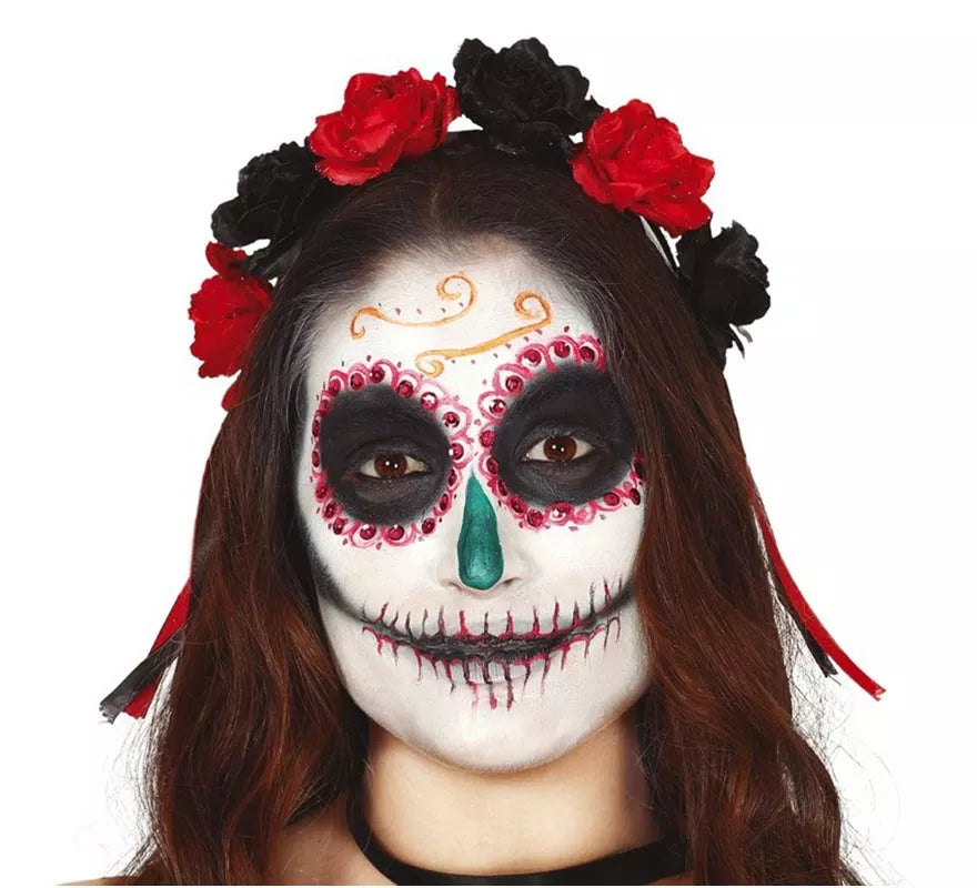Translation missing: de.Diadema con Flores Rojas y Negras