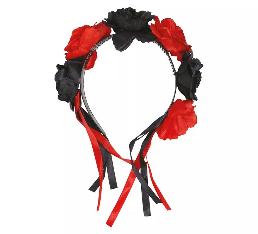 Translation missing: de.Diadema con Flores Rojas y Negras