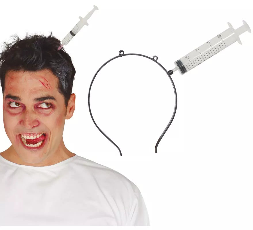 Diadema con jeringuilla de Zombie
