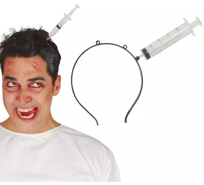 Diadema con jeringuilla de Zombie