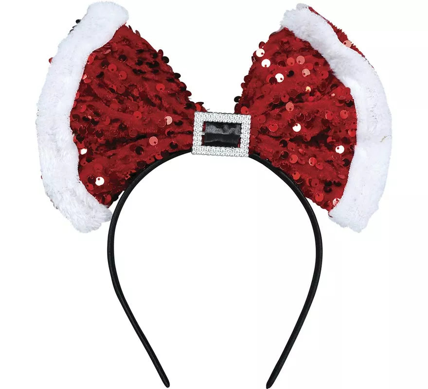 Translation missing: de.Diadema con Lazo de Mamá Noel y Lentejuelas