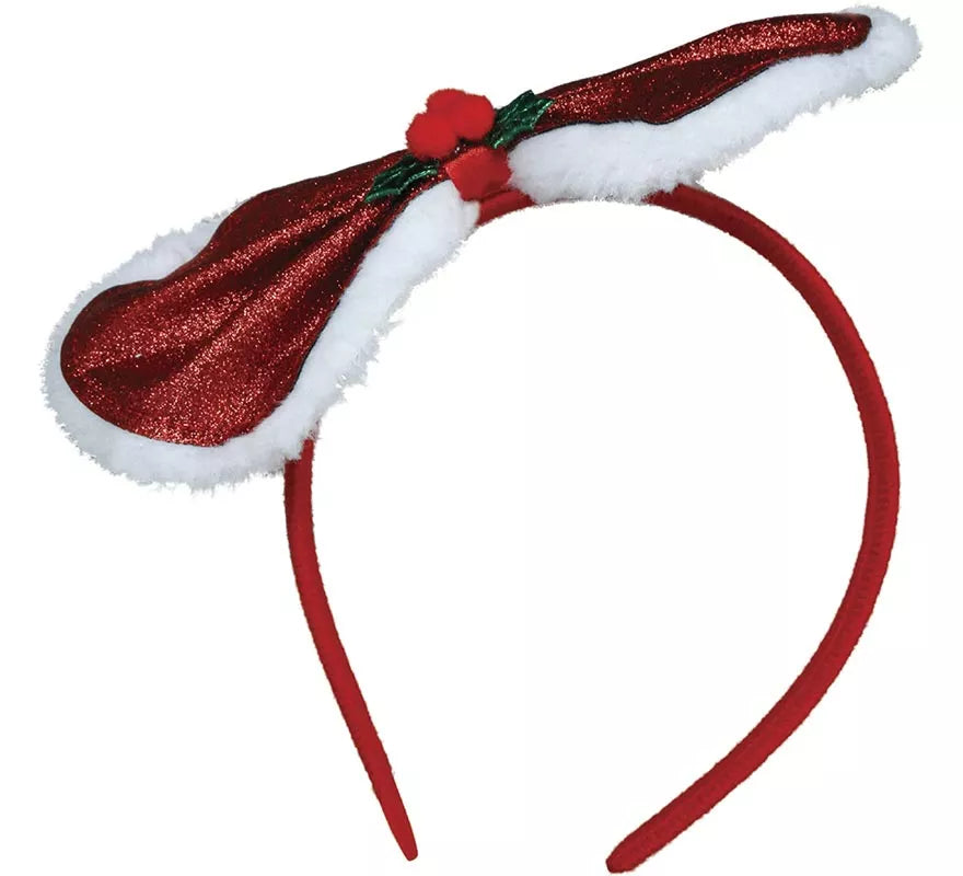 Diadema con Lazo Navideño y Acebo