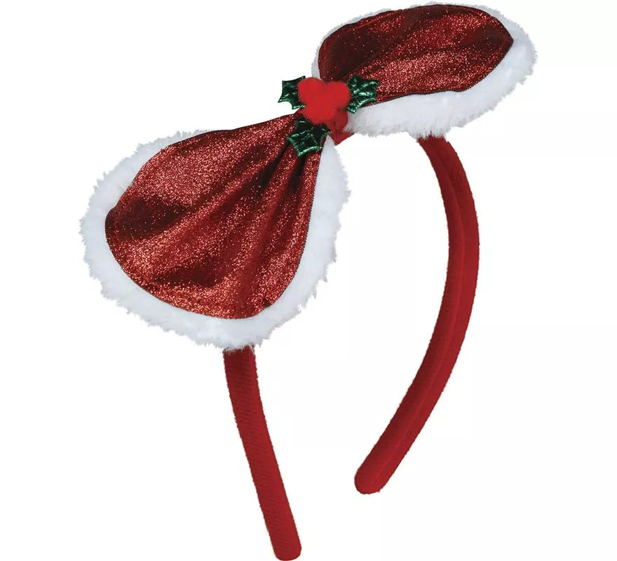 Translation missing: de.Diadema con Lazo Navideño y Acebo