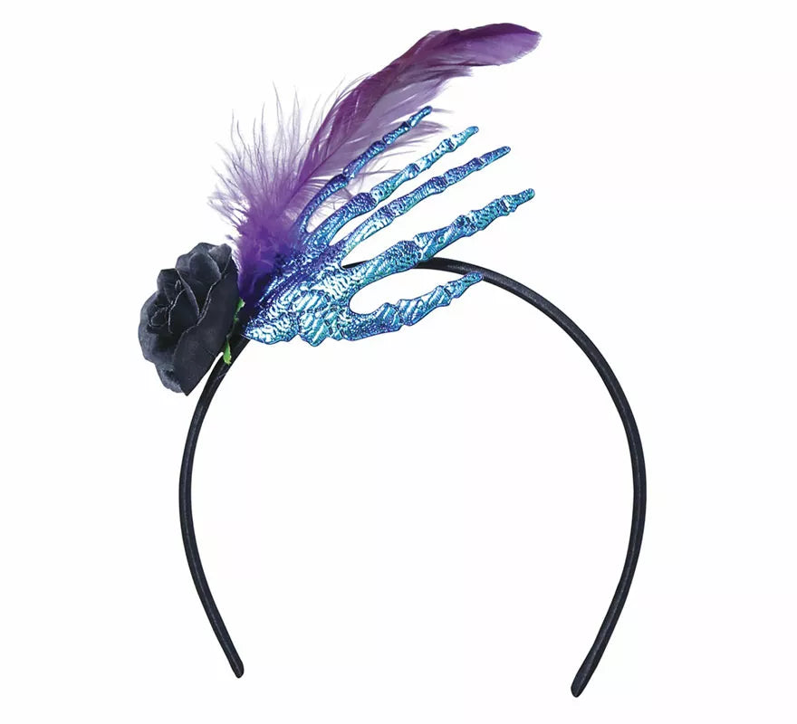 Translation missing: de.Diadema con Mano, Pluma y Rosa Negra