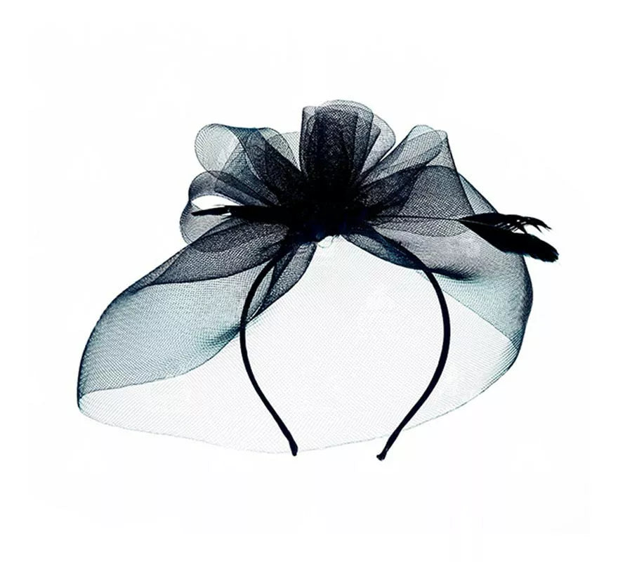 Translation missing: de.Diadema con Tocado de Viuda lazo negro