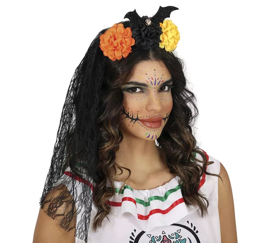 Translation missing: de.Diadema con Velo y Flores