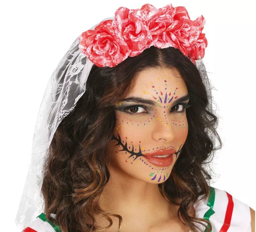 Translation missing: de.Diadema con Velo y Flores Ensangrentadas