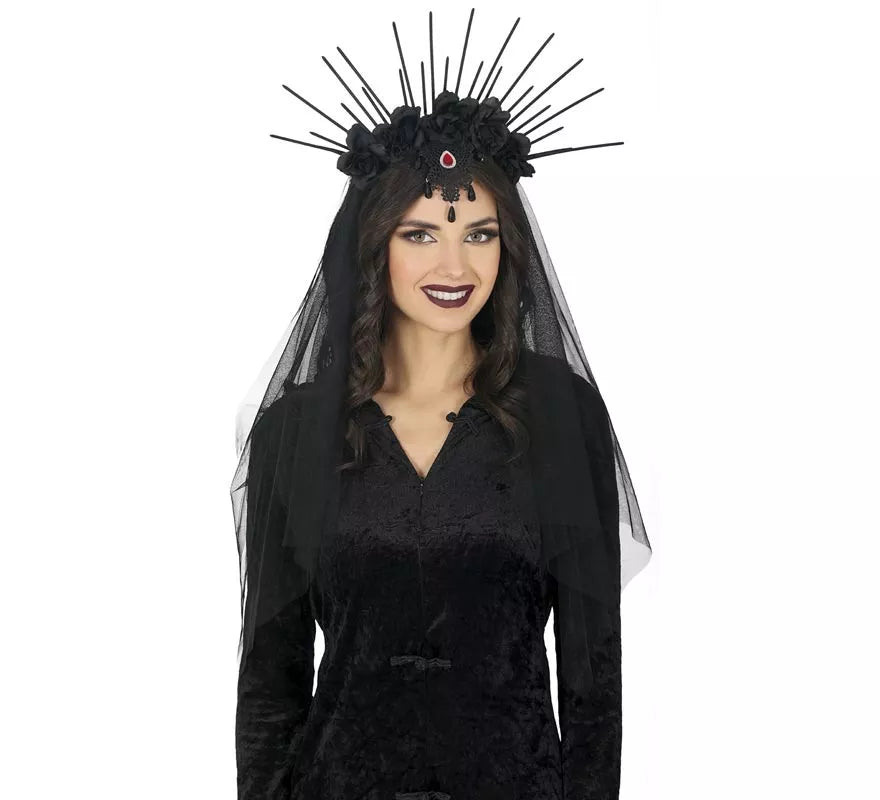 Translation missing: de.Diadema con Velo y Flores negras