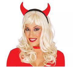Stirnband Hörner Diablesa Stoff für Halloween