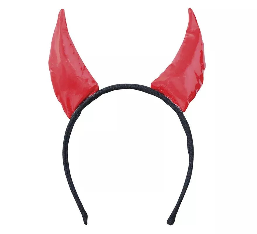 Translation missing: de.Diadema Cuernos Diablesa de tela para Halloween