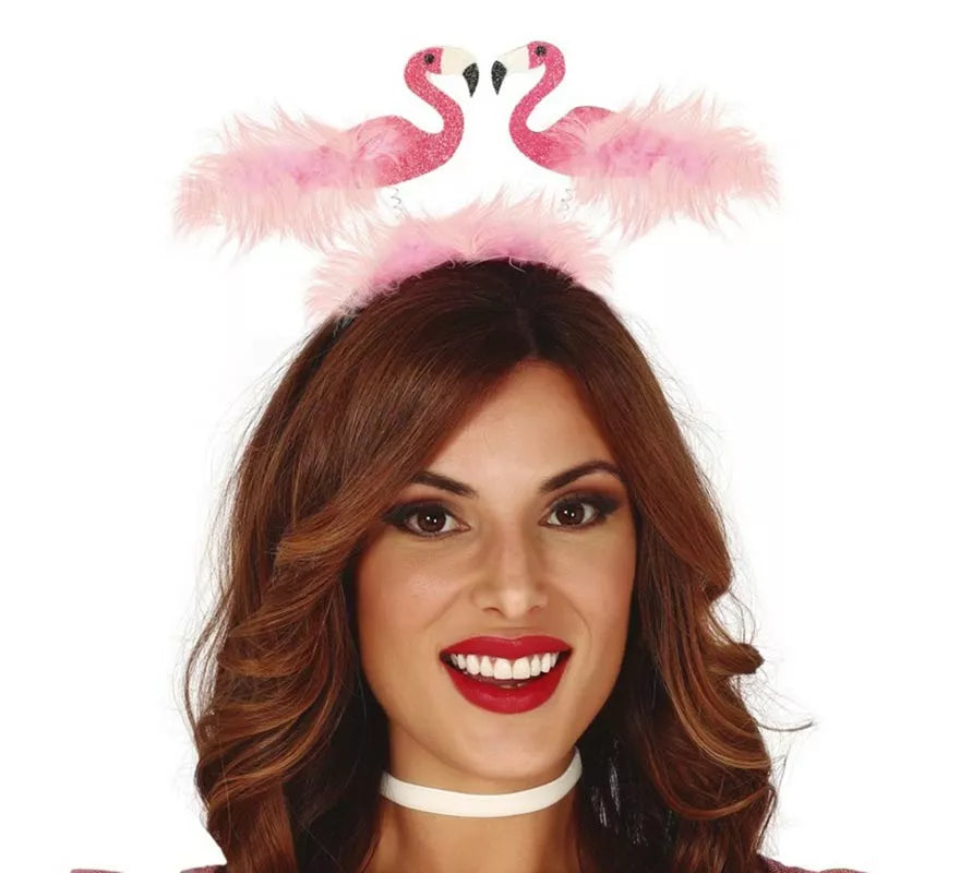 Diadema de 2 Flamencos con Plumas
