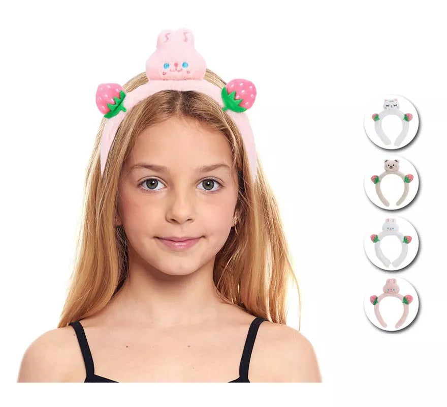 Translation missing: de.Diadema de Animales Fresa de peluche en colores surtidos infantil