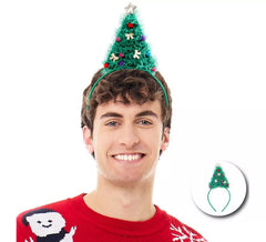 Weihnachtsbaum-Stirnband mit Tüll