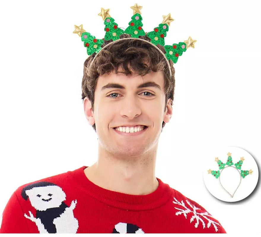 Translation missing: de.Diadema de Árboles Navideños con estrellas