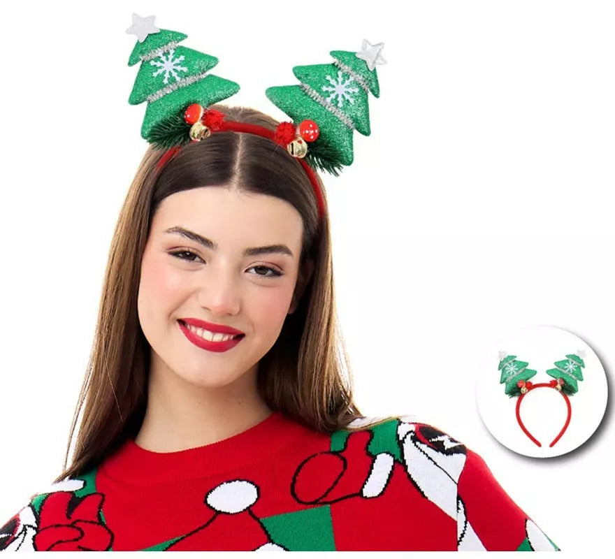Translation missing: de.Diadema de Árboles Navideños verdes en 3D