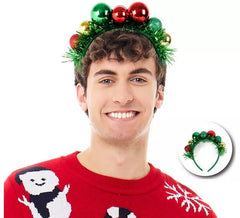 Dreifarbiges Weihnachtskugel-Stirnband