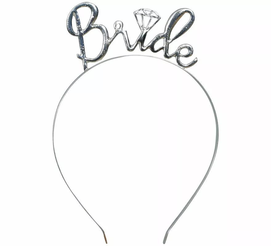 Diadema de Bride metálica plateada