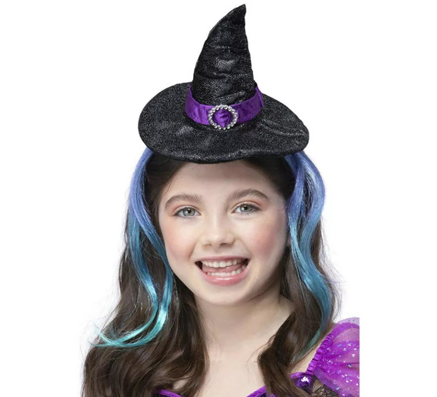 Translation missing: de.Diadema de Bruja con Mechas Azules y Purpurina Infantil