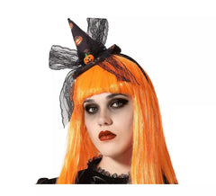 Diadem Hexe mit Hut Mini Pumpkins und Lazo