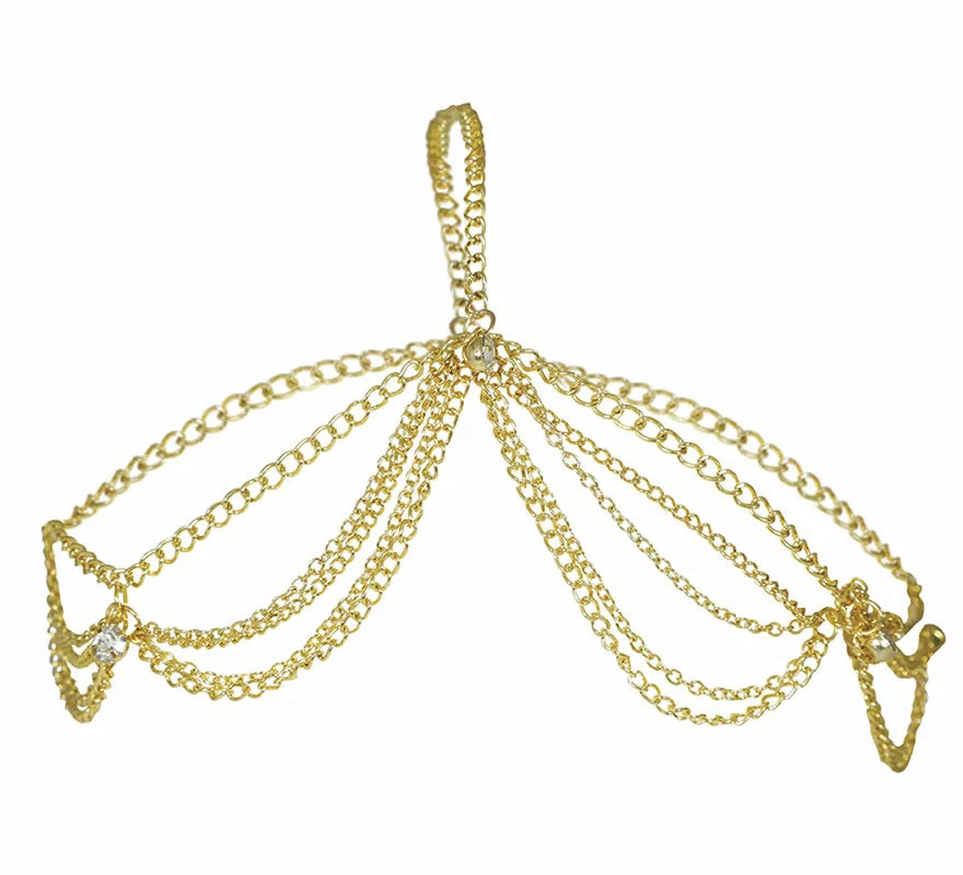 Translation missing: de.Diadema de Cadena dorada metálica adulto
