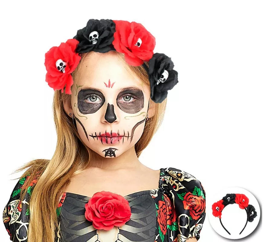 Translation missing: de.Diadema de Calavera con rosas infantil