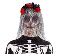 Diadema de Catrina Ojos con velo