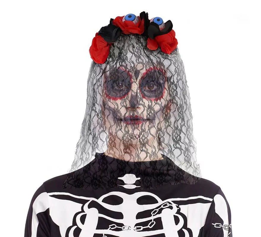 Translation missing: de.Diadema de Catrina Ojos con velo