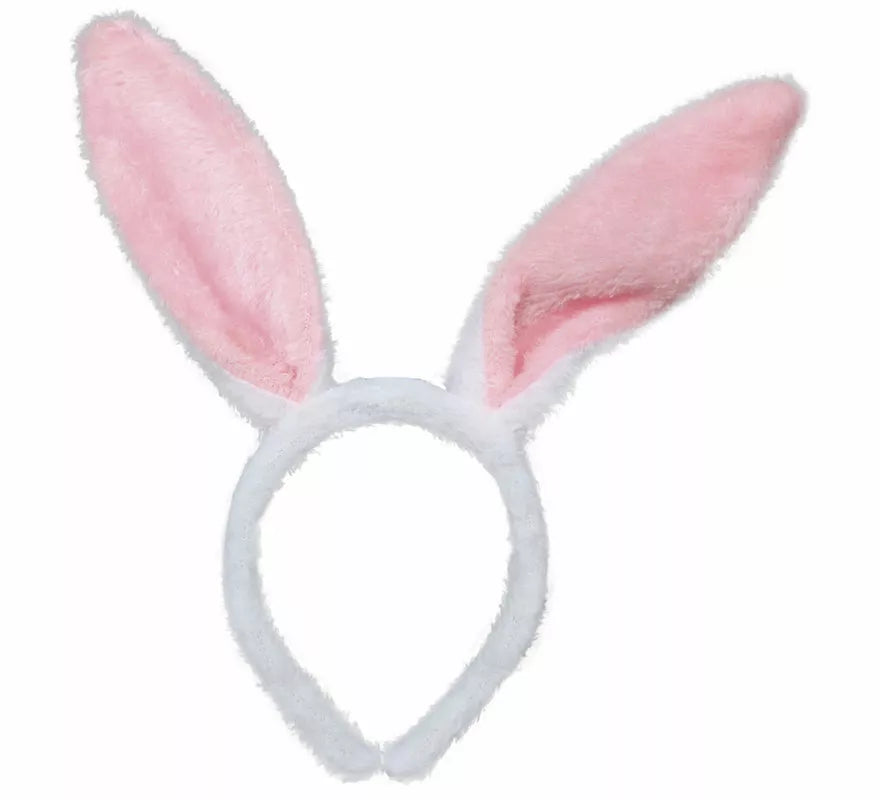 Diadema de Conejita rosa y blanco adulto
