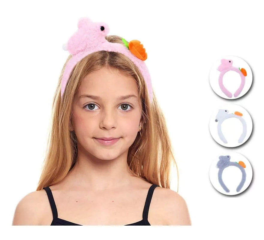Translation missing: de.Diadema de Conejo de peluche en colores surtidos infantil