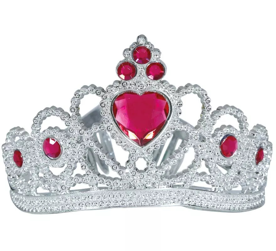 Translation missing: de.Diadema de Corazón plateada y rojo infantil