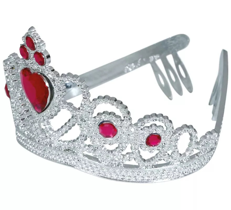 Translation missing: de.Diadema de Corazón plateada y rojo infantil