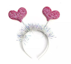 Funkelndes rosa Herz-Stirnband