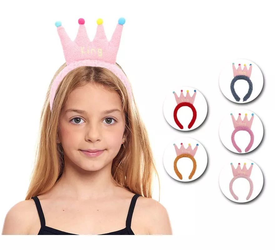 Translation missing: de.Diadema de Corona de peluche en colores surtidos infantil