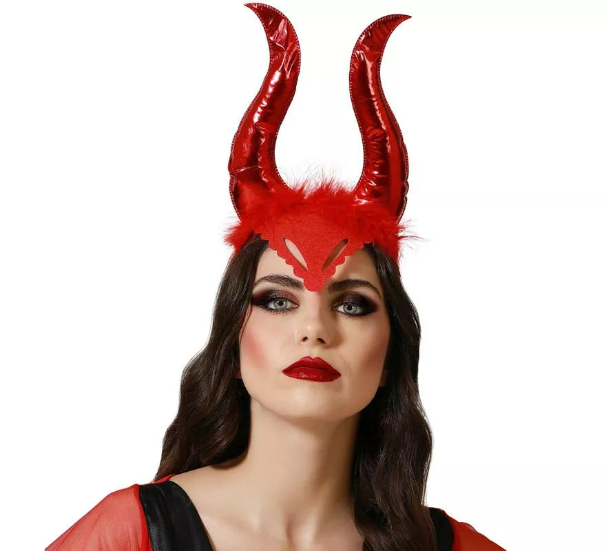 Translation missing: de.Diadema de Cuernos Demonio rojos brillantes