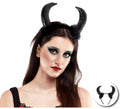 Diadema de Diablesa oscura con plumas negras